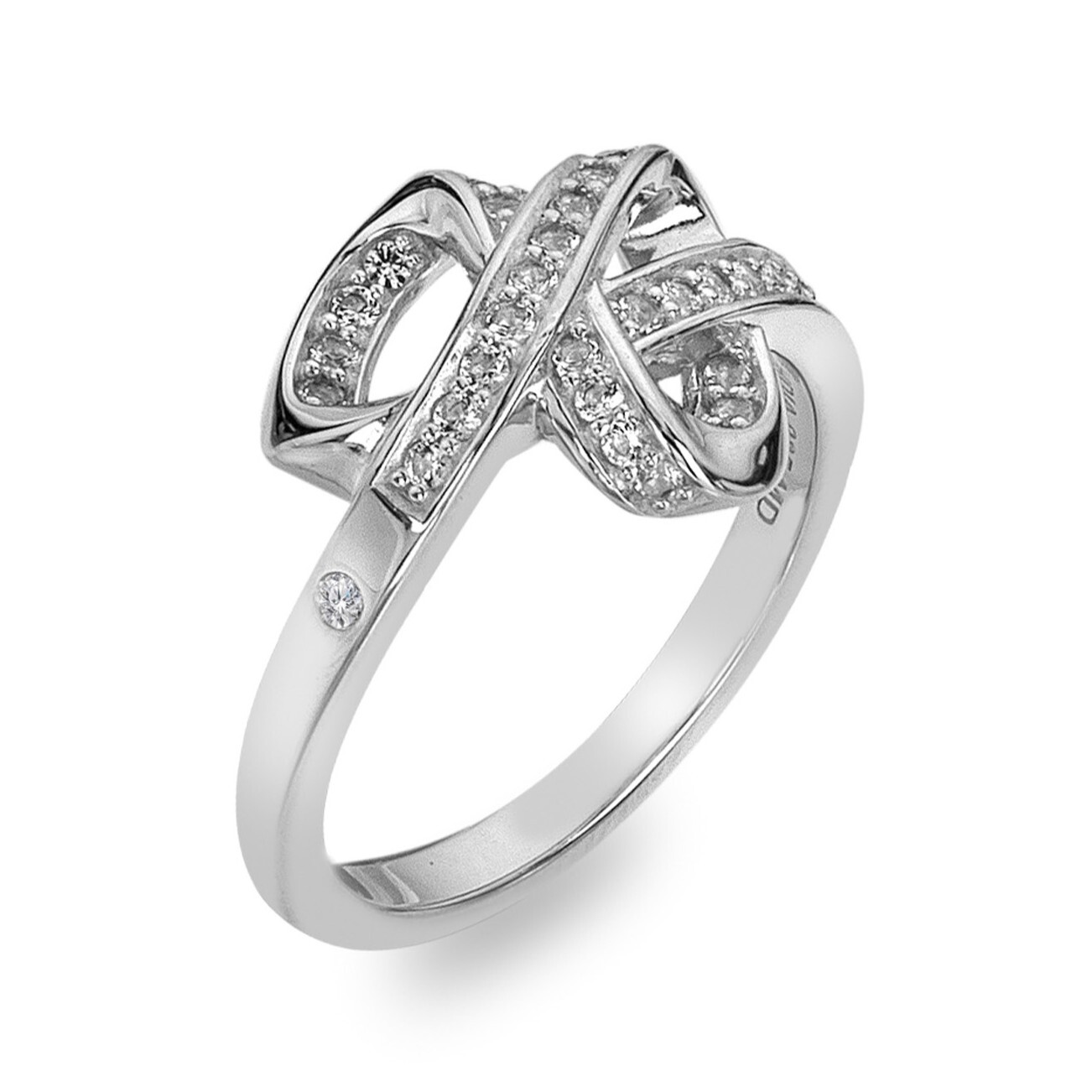 Hot Diamonds Trblietavý strieborný prsteň s diamantom Aurora DR304 59 mm