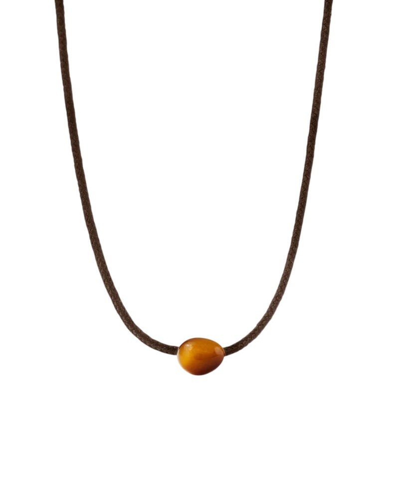 PDPAOLA Kožený náhrdelník s tigriím okom Orion CO01-C31-U