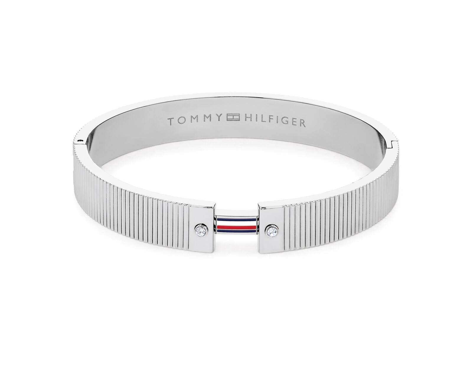 Tommy Hilfiger Elegantný pevný náramok s kryštálmi Stripes 2781045