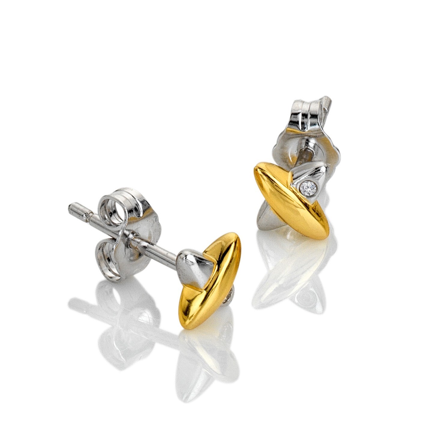 Hot Diamonds Bicolor jemné náušnice s diamantmi Coupled DE859