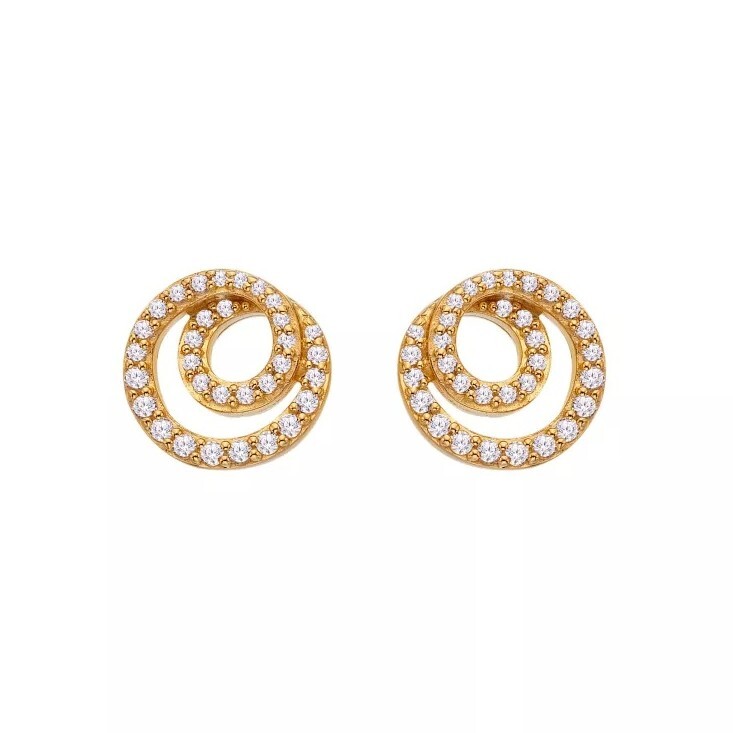 Hot Diamonds Špirálovité pozlátené náušnice Shimmer DE856