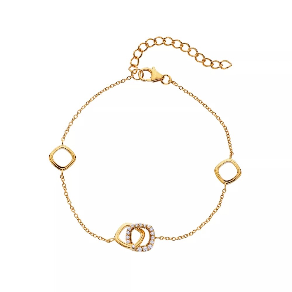 Hot Diamonds Pozlátený náramok s pravým diamantom Connected DL714