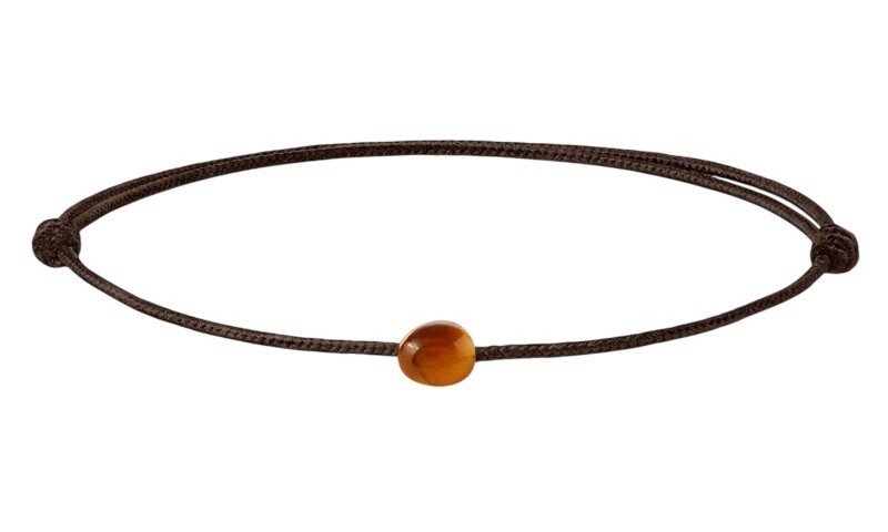 PDPAOLA Hnedý textilný náramok s tigriím okom Orion PU01-A55-U