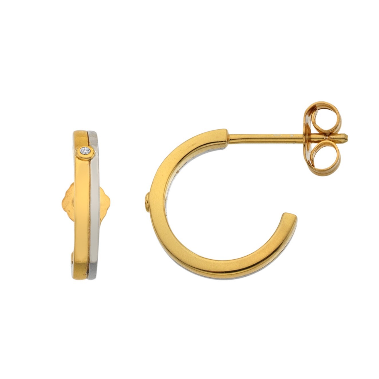 Hot Diamonds Nežné bicolor náušnice s diamantmi Parellel DE863