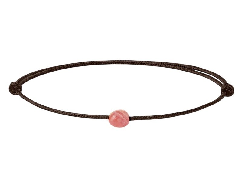 PDPAOLA Hnedý textilný náramok s rodochrozitom Orion PU01-A53-U