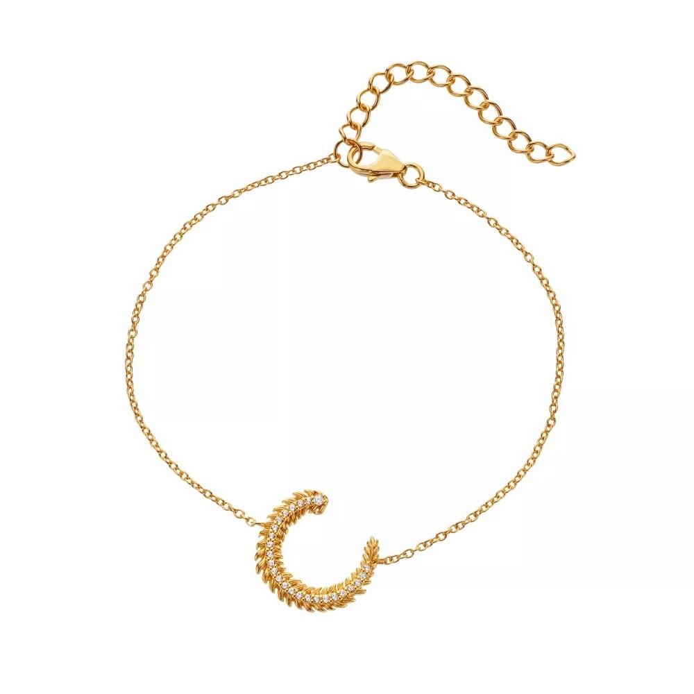 Hot Diamonds Pôvabný pozlátený náramok s diamantom a topazami Selene DL713