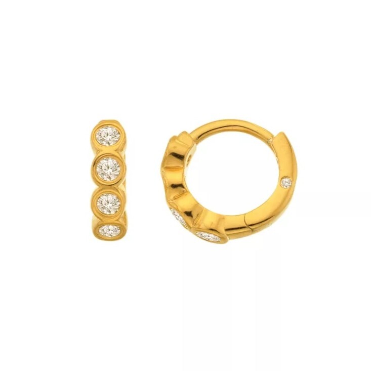 Hot Diamonds Pozlátené kruhové náušnice s diamantom Tender DE854