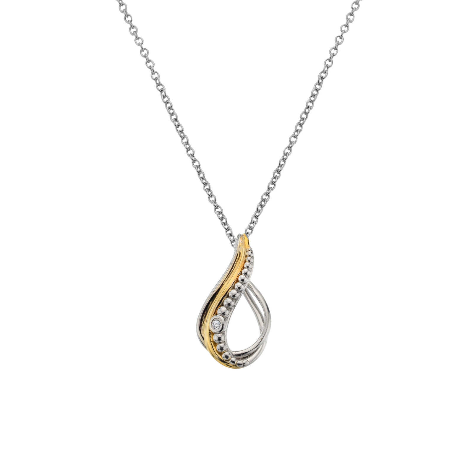 Hot Diamonds Luxusný bicolor náhrdelník s diamantom Teardrop DP1094