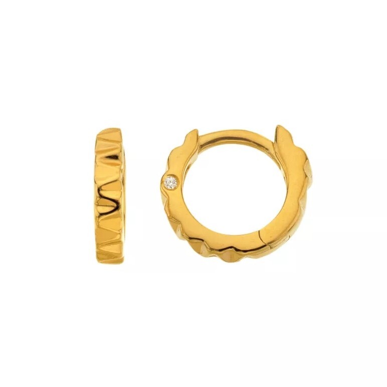 Hot Diamonds Nadčasové strieborné náušnice s diamantmi Huggie DE870