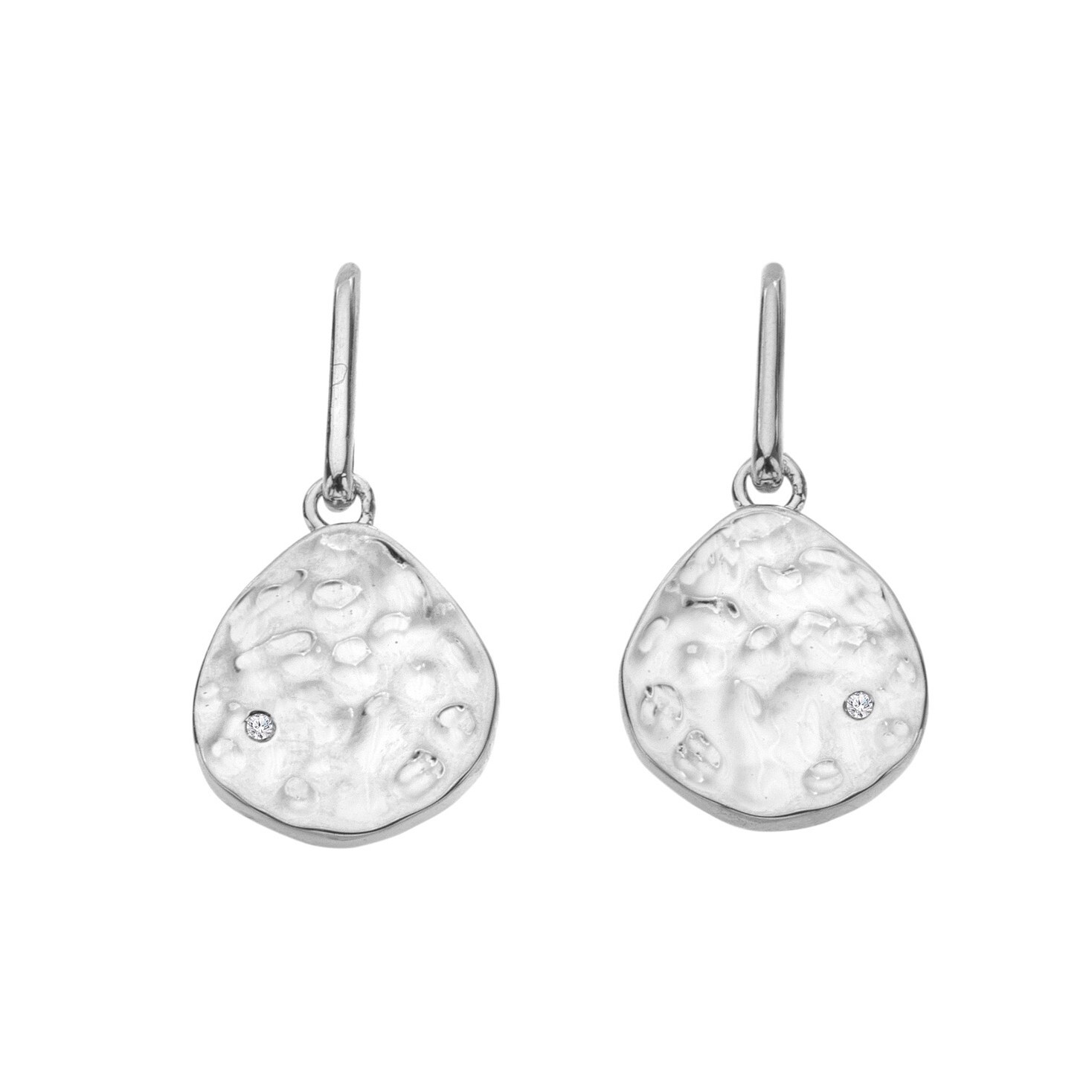 Hot Diamonds Módne strieborné visiace náušnice s diamantmi Much Loved DE862