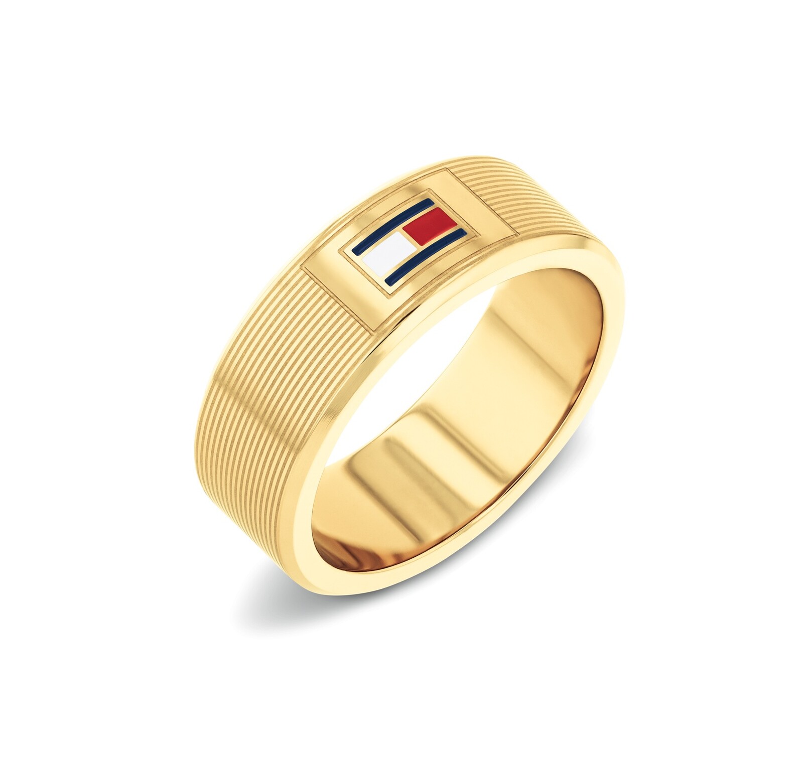 Tommy Hilfiger Štýlový prsteň z pozlátenej ocele H-Link 2790686 64 mm