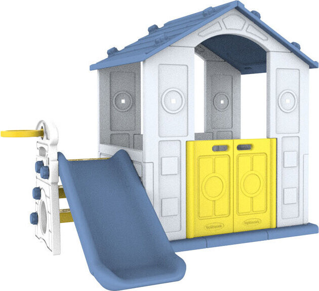 Ramiz ZOG.CHD-501B Dětský domeček, skluzavka, koš, 3v1, modrá střecha