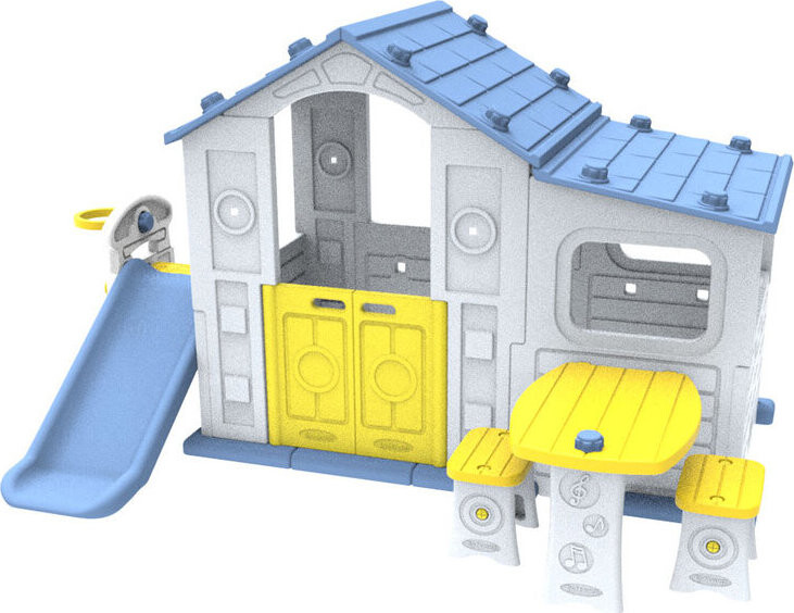 Ramiz ZOG.CHD-508B Dětský domeček s předsíňkou 4v1, modrá střecha