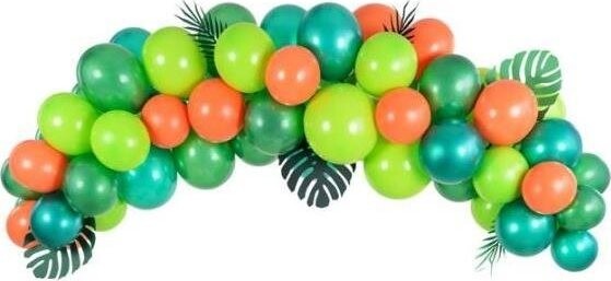 Balóniková girlanda – súprava zeleno-oranžová - dino / džungľa 200 cm, 60 ks