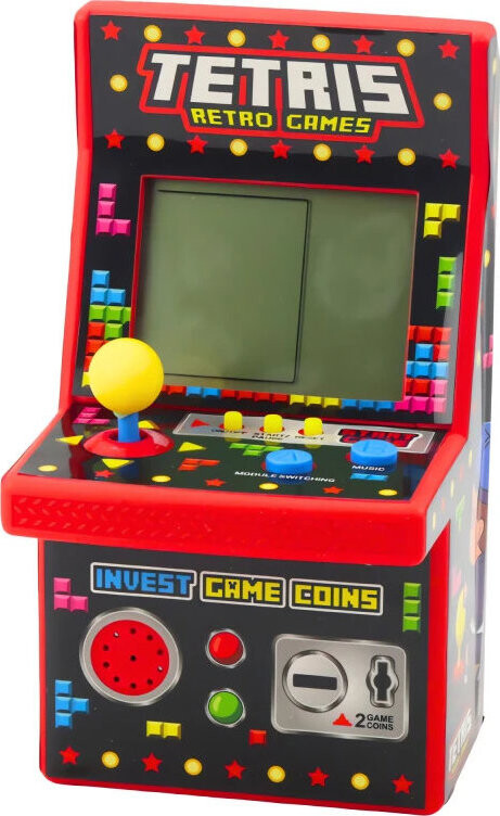 LEAN Toys 23492 Mini retro tetris automat 49 her, 1676 úrovní, červený