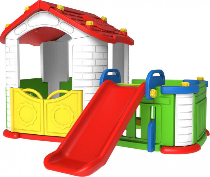 Ramiz ZOG.CHD-803 Zahradní domeček se skluzavkou a zahrádkou 3v1, červená střecha