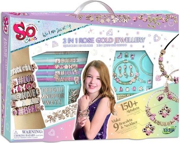 Zlato-ružové koráliky 2 v 1