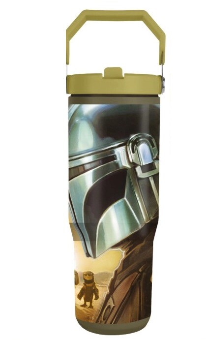 Mandalorian and Grogu - Sunset - cestovní hrnek s popruhem