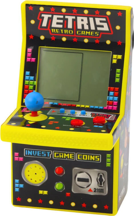 LEAN Toys 23493 Mini retro tetris automat 49 her, 1676 úrovní, žlutý