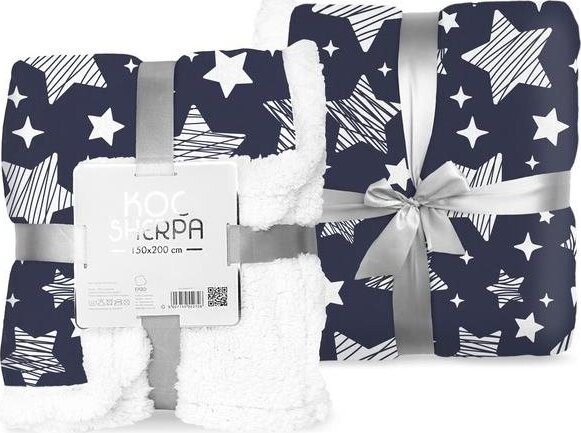 FARO mikroplyšová deka baránok Sherpa Modrá 150 × 200 cm