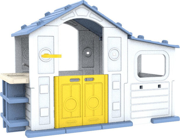 Ramiz ZOG.CHD-515 Dětský domeček s předsíňkou, basketbalem a dřezem, modrá střecha