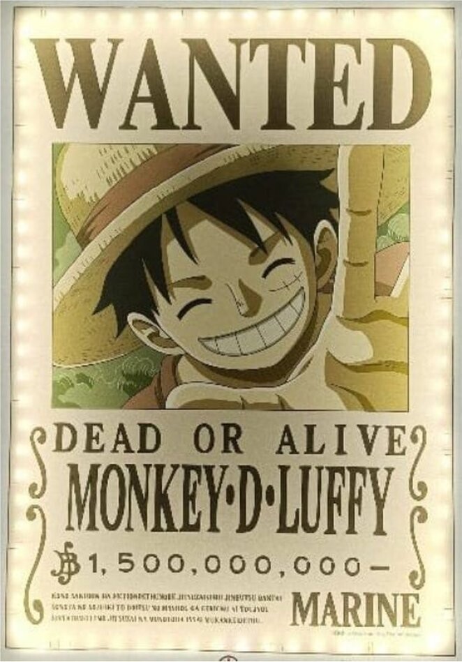 Wanted Luffy - nástěnná lampa 30 cm