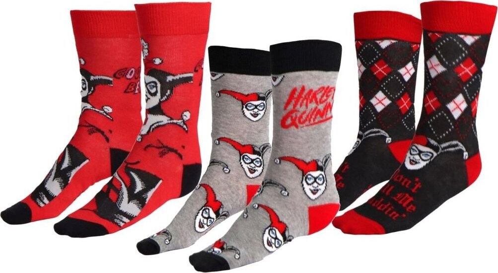 Dc Comics: Harley Quinn EU 36-43, 3 páry - dámské ponožky