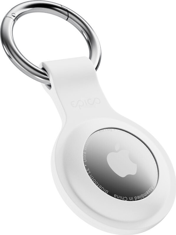 Epico silikónové puzdro AirTag (1. – 2. gen) s plnou zadnou stranou – biele