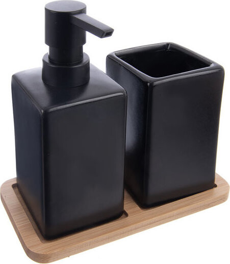 ORION Súprava kúpeľňová dolomit/bambus 2 + 1 čierna