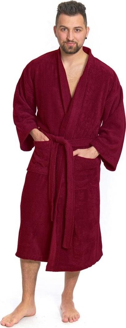 Interkontakt Pánský župan model KIMONO 04 Bordeaux Velikost županu L