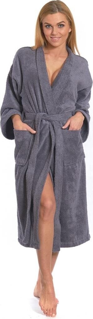 Interkontakt Dámský župan model KIMONO 02 Dark Grey Velikost županu L