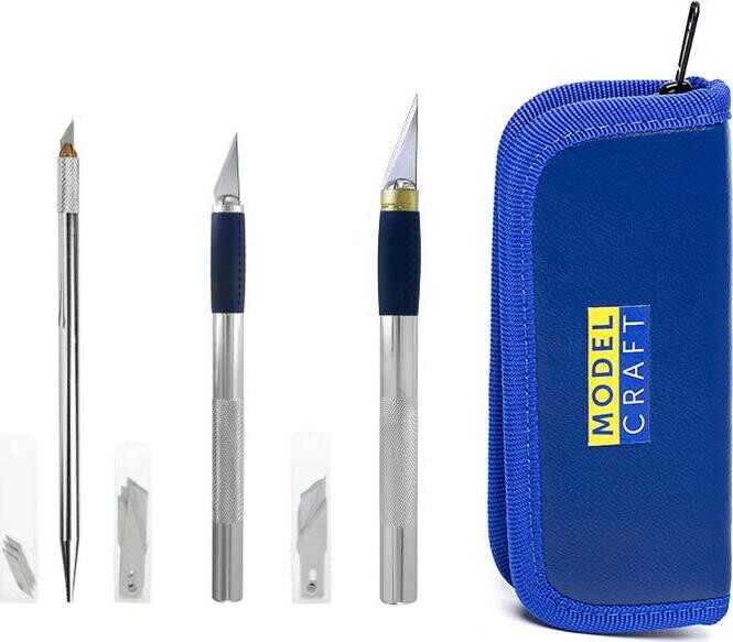 SHESTO Modelcraft modelárske nože v puzdre (sada 18 ks)