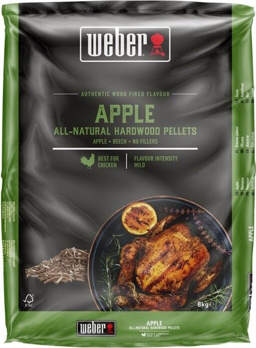 WEBER – Drevené pelety, jablko, 8 kg (vhodné pre hydinu)