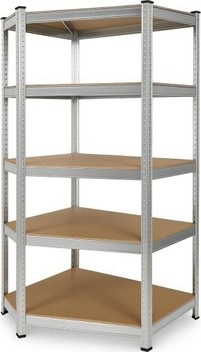 IQ garden Rohový regál 180 × 90 × 90, pozinkovaný - 5 polic IQ models