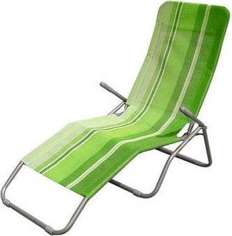 HAPPY GREEN Ležadlo plážové, zelené pruhy