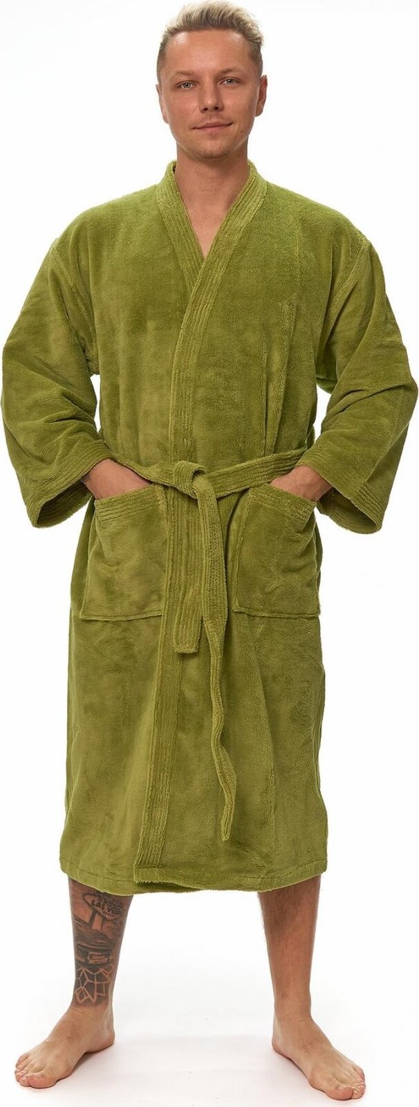 Interkontakt Pánský župan kimono Olive Green XL