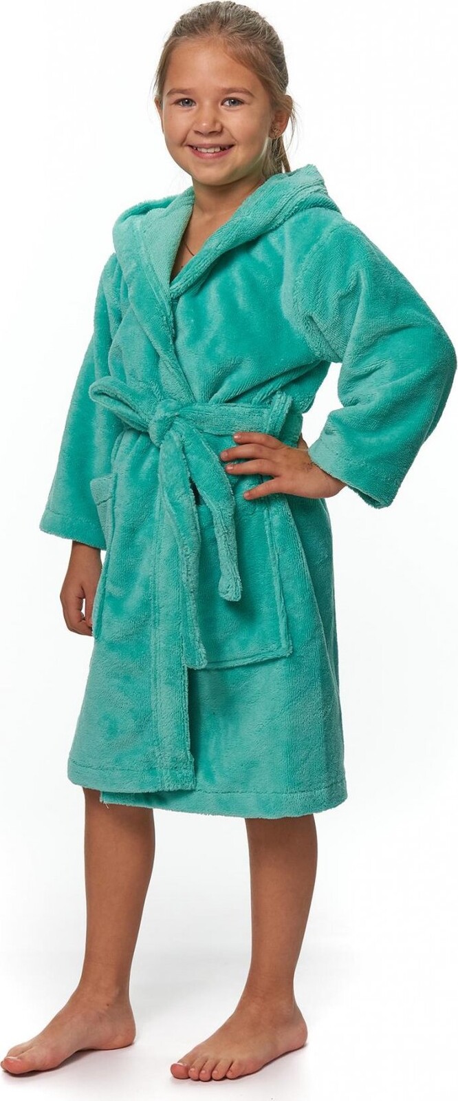 Interkontakt Dětský župan s kapucí Pool Blue 6 let