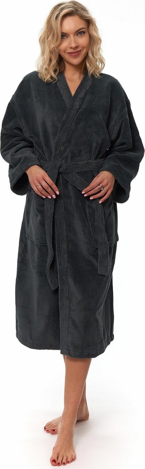 Interkontakt Dámský župan kimono Cool Gray XXL