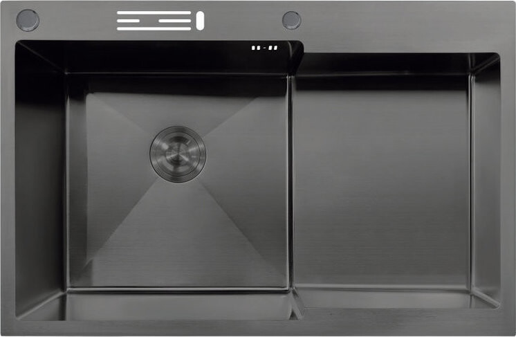 MIXXUS MH7849L-HK Graphite Nerezový dřez se sifonem, grafitový