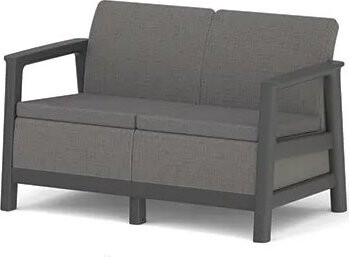 Keter Scandi Linea 2 Seaters Sofa, Mountain Grey/Grafit