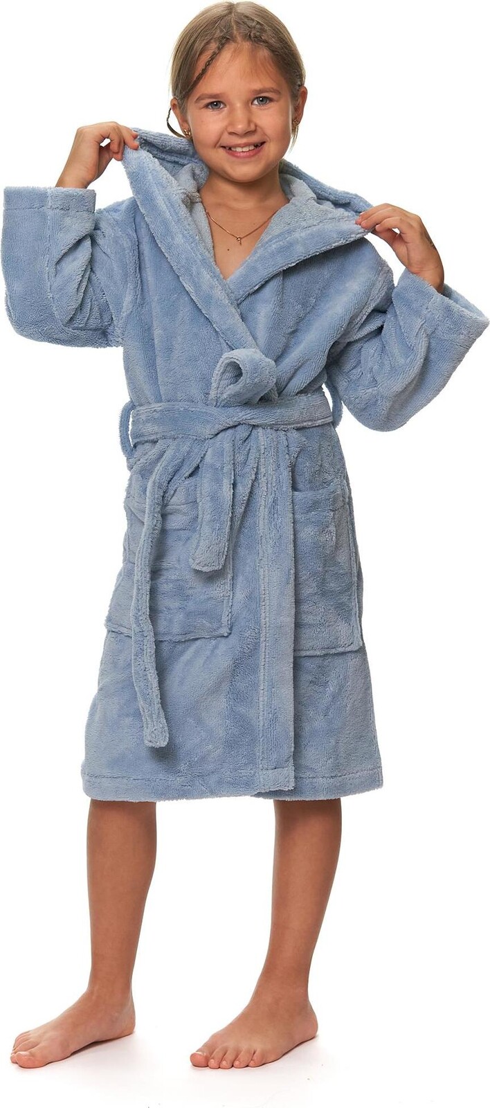 Interkontakt Dětský župan s kapucí Fog Blue 2 roky