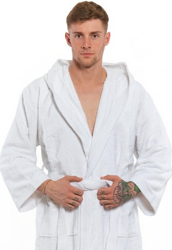 Interkontakt Pánský župan s kapucí 01 white Velikost županu M