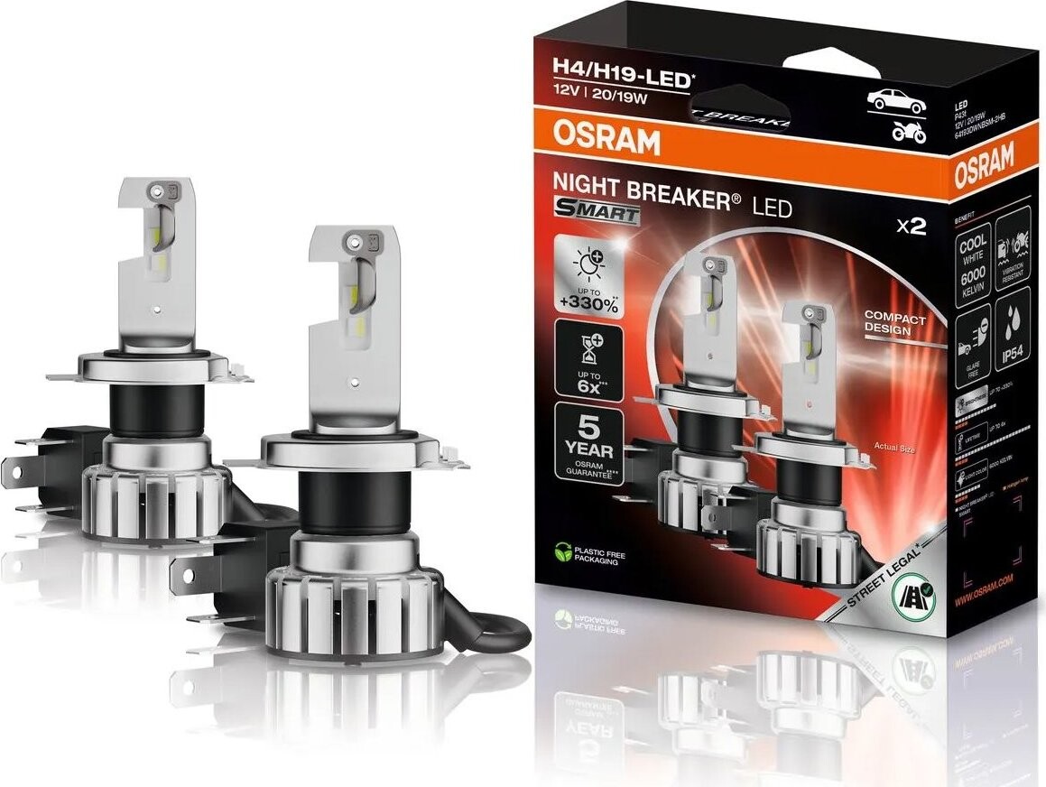 OSRAM NIGHT BREAKER LED SMART H4, H19 + 330 % viac jasu