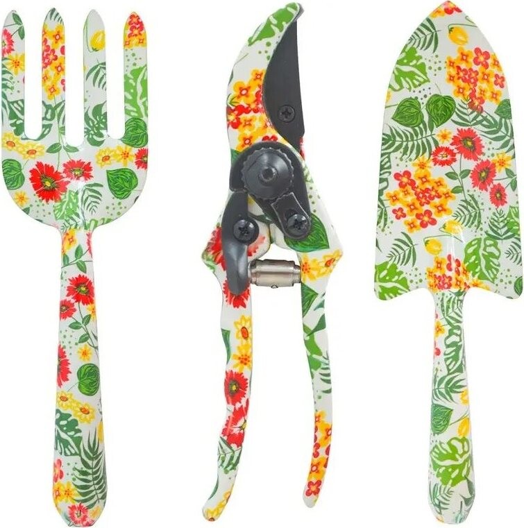 M.A.T. Sada zahradního nářadí, 3 ks, dekor, železo, Al