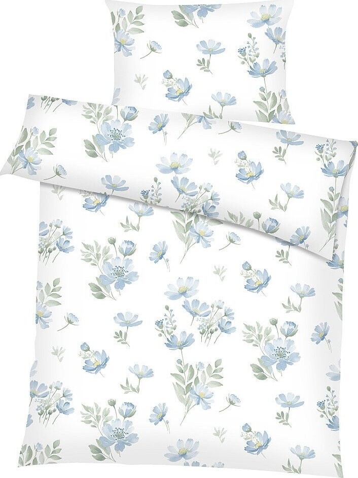 Dadka Obliečky bavlna 140 × 200 cm, 70 × 90 cm, Sasanka modré