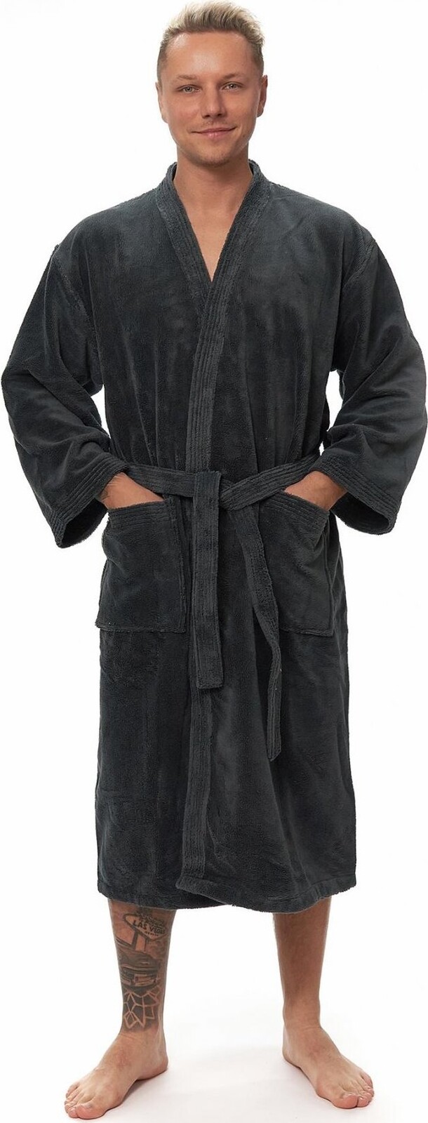 Interkontakt Pánský župan kimono Cool Gray M