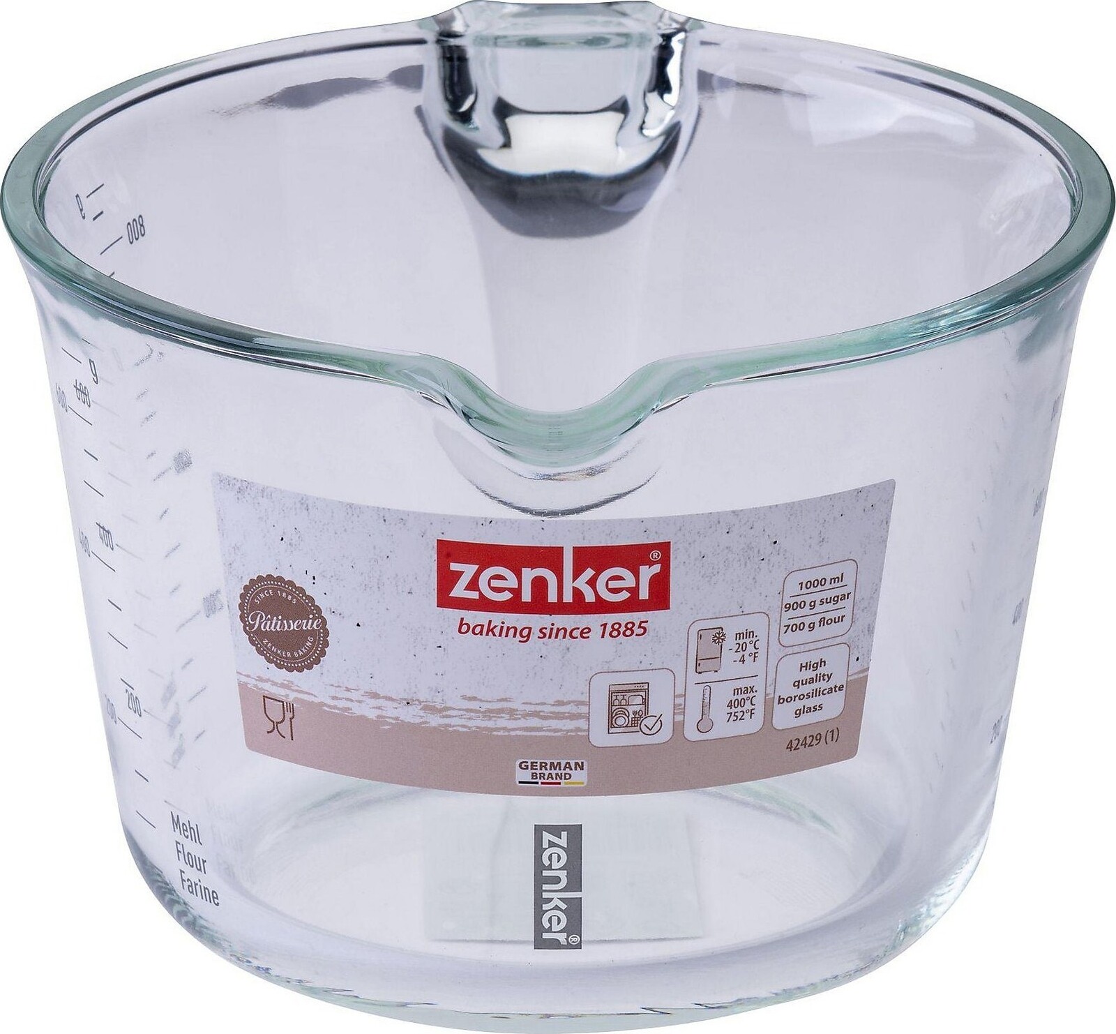 ZENKER Odměrka 1000 ml, sklo