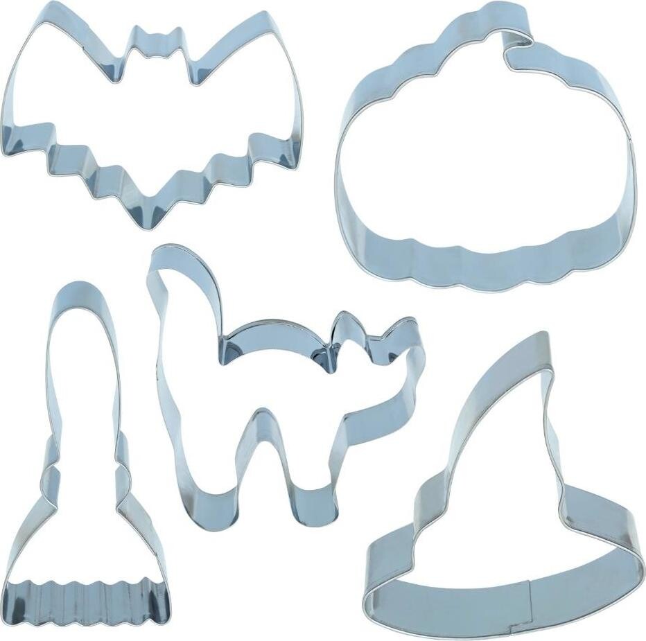 Guirca Súprava vykrajovačov na pečenie – čarodejnica/Halloween, mix 5 ks