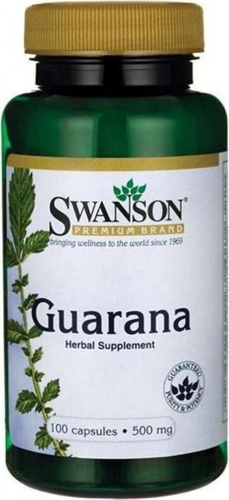 Swanson Guarana, 500 mg, 100 kapslí