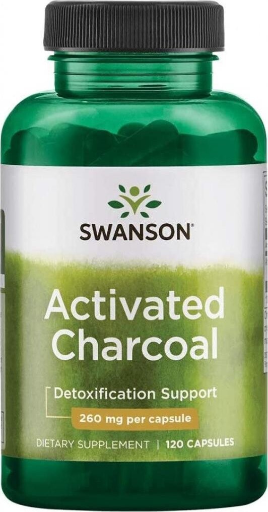 Swanson Activated Charcoal (Aktívne uhlie), 520 mg, 120 kapsúl